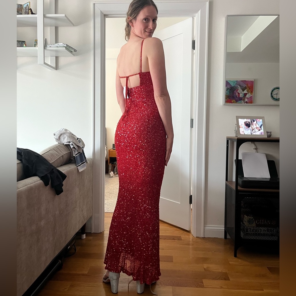 90s Vintage Scala Beaded Evening Gown